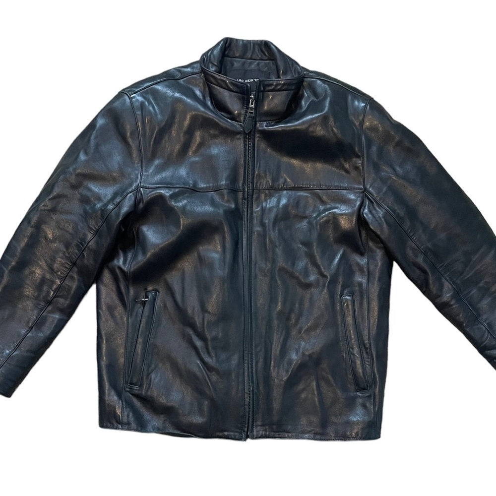 Marc New York Black Leather Jacket Large